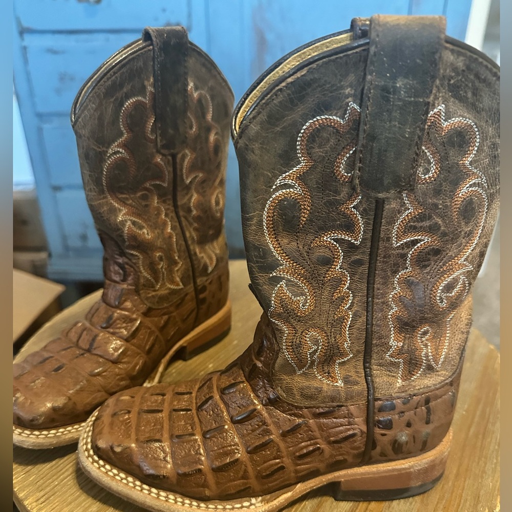 Brown Kids Cowboy Boots